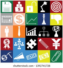 Set of 25 business high quality icons. Collection. Detailed design. Vector Illustration.