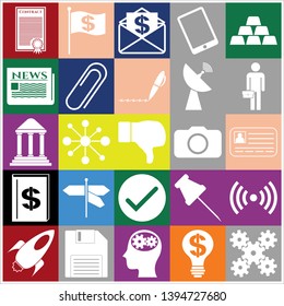 Set of 25 business high quality symbols. Collection. Amazing desing. Vector Illustration.