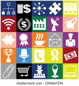 Set of 25 business high quality icons. Collection. Amazing desing. Vector Illustration.
