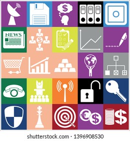 Set of 25 business high quality symbols. Collection. Amazing desing. Vector Illustration.