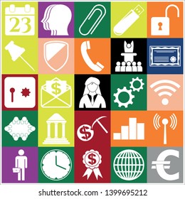 Set of 25 business high quality icons or symbols. Collection. Amazing desing. Vector Illustration.
