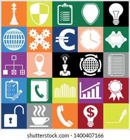 Set of 25 business high quality icons or symbols. Collection. Amazing desing. Vector Illustration.