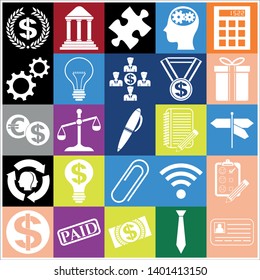 Set of 25 business high quality icons. Collection. Detailed design. Vector Illustration.