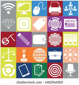 Set of 25 business high quality icons. Collection. Amazing desing. Vector Illustration.