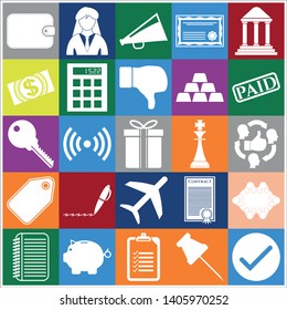 Set of 25 business high quality icons. Collection. Amazing desing. Vector Illustration.