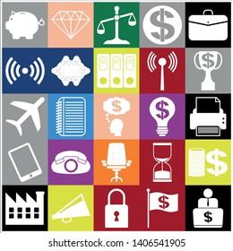 Set of 25 business high quality symbols. Collection. Detailed design. Vector Illustration.