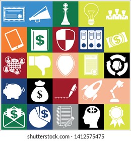 Set of 25 business high quality icons. Collection. Detailed design. Vector Illustration.