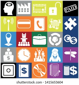 Set of 25 business high quality icons. Collection. Detailed design. Vector Illustration.