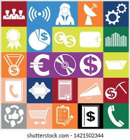 Set of 25 business high quality icons. Collection. Amazing desing. Vector Illustration.