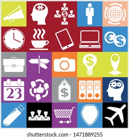 Set of 25 business high quality icons. Collection. Detailed design. Vector Illustration.