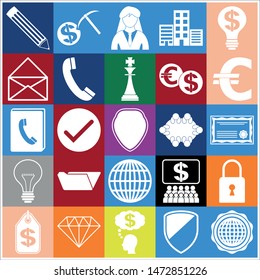 Set of 25 business high quality icons. Collection. Detailed design. Vector Illustration.