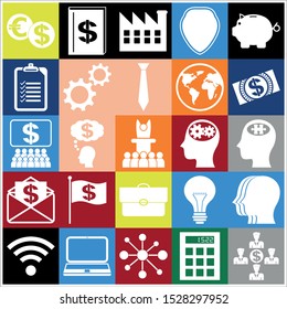 Set of 25 business high quality symbols. Collection. Amazing desing. Vector Illustration.
