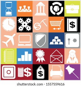 Set of 25 business high quality icons. Collection. Amazing desing. Vector Illustration.