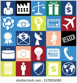 Set of 25 business high quality icons. Collection. Detailed design. Vector Illustration.