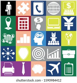 Set of 25 business high quality icons. Collection. Detailed design. Vector Illustration.