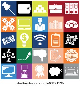 Set of 25 business high quality icons. Collection. Detailed design. Vector Illustration.