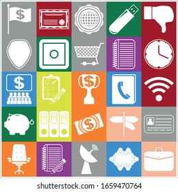 Set of 25 business high quality icons. Collection. Detailed design. Vector Illustration.