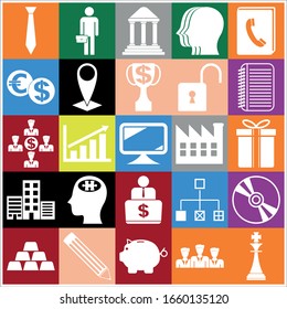 Conjunto de 25 símbolos empresariales de alta calidad. Colección. Diseño detallado. Ilustración vectorial.