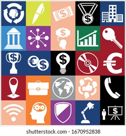 Set of 25 business high quality symbols. Collection. Amazing desing. Vector Illustration.