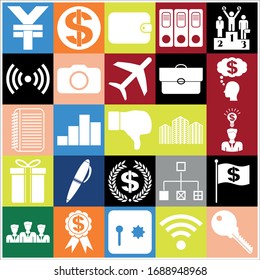 Set of 25 business high quality icons. Collection. Detailed design. Vector Illustration.