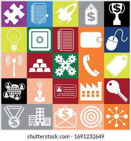 Set of 25 business high quality symbols. Collection. Amazing desing. Vector Illustration.