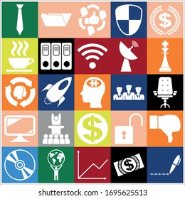 Set of 25 business high quality icons. Collection. Amazing desing. Vector Illustration.