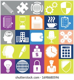 Conjunto de 25 símbolos o iconos de alta calidad para empresas. Colección. Diseño detallado. Ilustración vectorial.