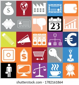 Set of 25 Business high quality icons. Detailed design. 