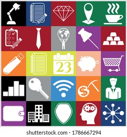Set of 25 Business high quality icons or symbols. Concept design. 