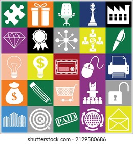 Conjunto de 25 símbolos Business de alta calidad. Diseño conceptual. 