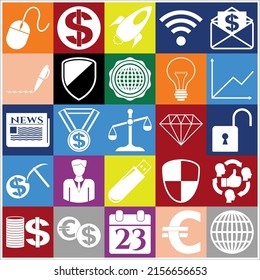 Set of 25 Business high quality symbols or icons. Amazing desing. 