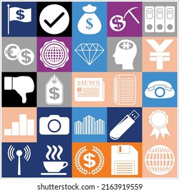Set of 25 Business high quality symbols. Concept design. 