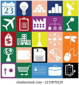 Conjunto de 25 iconos de alta calidad para empresas. Diseño plano. 