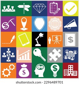 Set of 25 Business high quality symbols or icons. Amazing desing. 