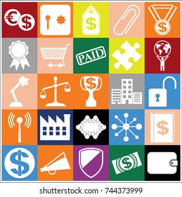 Set of 25 business high quality symbols. Collection. Amazing desing. Vector Illustration.