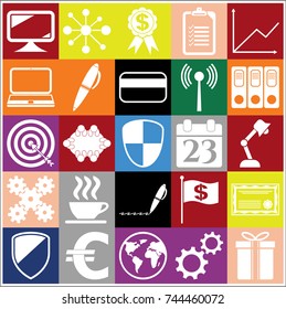 Set of 25 business high quality symbols. Collection. Amazing desing. Vector Illustration.