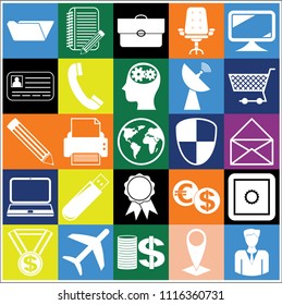 Set of 25 business icons. Collection. Detailed design. Vector Illustration.