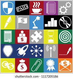 Set of 25 business icons. Collection. Amazing desing. Vector Illustration.