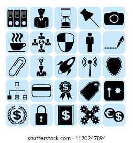 Set of 25 business icons. Collection. Flat design. Vector Illustration.