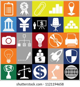 Set of 25 business icons. Collection. Amazing desing. Vector Illustration.