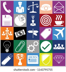 Set of 25 business icons. Collection. Detailed design. Vector Illustration.