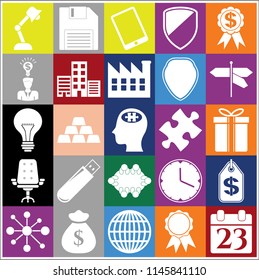 Set of 25 business icons. Collection. Detailed design. Vector Illustration.