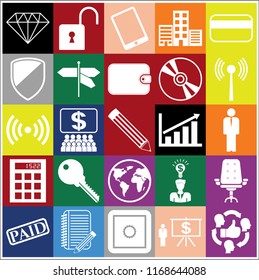 Set of 25 business icons. Collection. Detailed design. Vector Illustration.