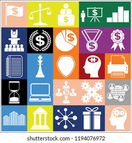 Set of 25 business icons. Collection. Detailed design. Vector Illustration.