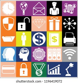Set of 25 business icons. Collection. Amazing desing. Vector Illustration.