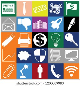 Set of 25 business icons. Collection. Detailed design. Vector Illustration.