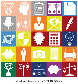 Set of 25 business icons. Collection. Amazing desing. Vector Illustration.