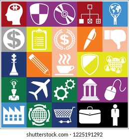 Set of 25 business icons. Collection. Detailed design. Vector Illustration.