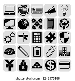 Set of 25 business icons. Collection. Detailed design. Vector Illustration. Set of 25 business icons. Collection. Detailed design. Vector Illustration.