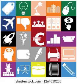 Set of 25 business icons. Collection. Detailed design. Vector Illustration.